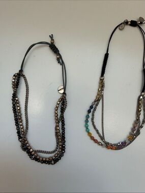 Stella & Dot Layered Beaded Bracelet Set in Black and Multicolor
